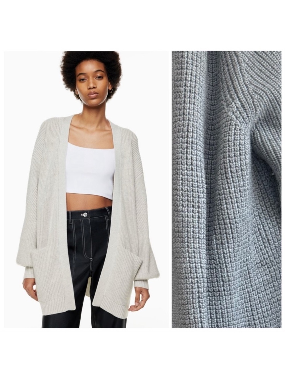 Aritzia Wilfred Free Unwind 100% Merino Wool Cardigan Size M
Women Gray Sweater